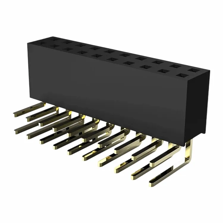 2.54mm ayol sarlavha ikki qatorli o'ng burchakli chiziq y